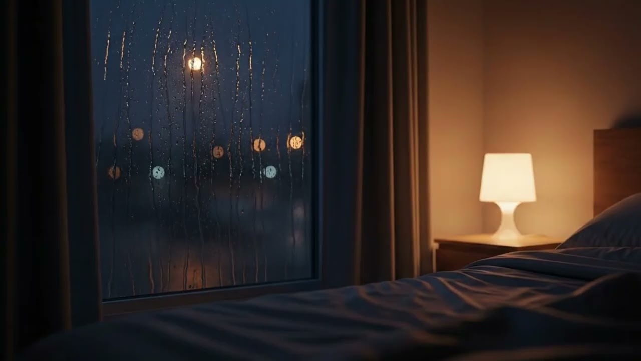Rain on Bedroom Window at Night 🌧️ Relaxing Lofi Music for Deep Sleep