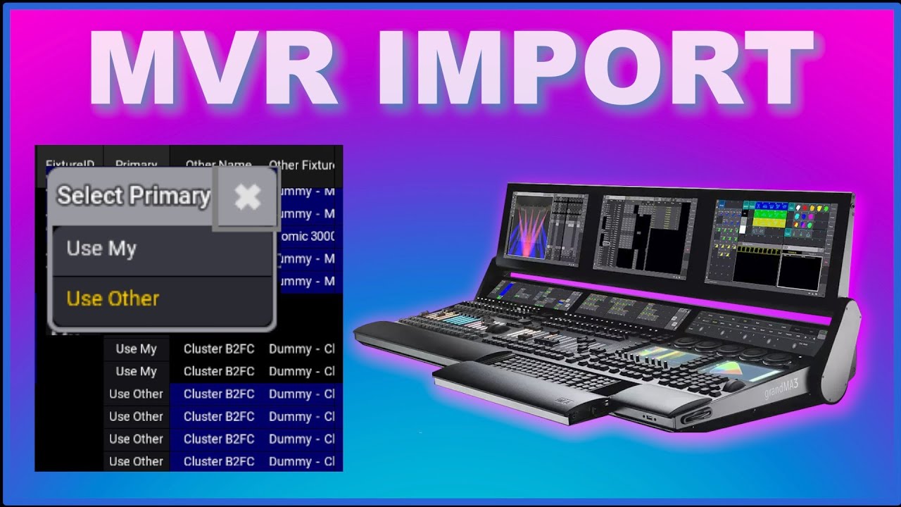 Master GrandMA3: Import MVR into existing GrandMA3 show