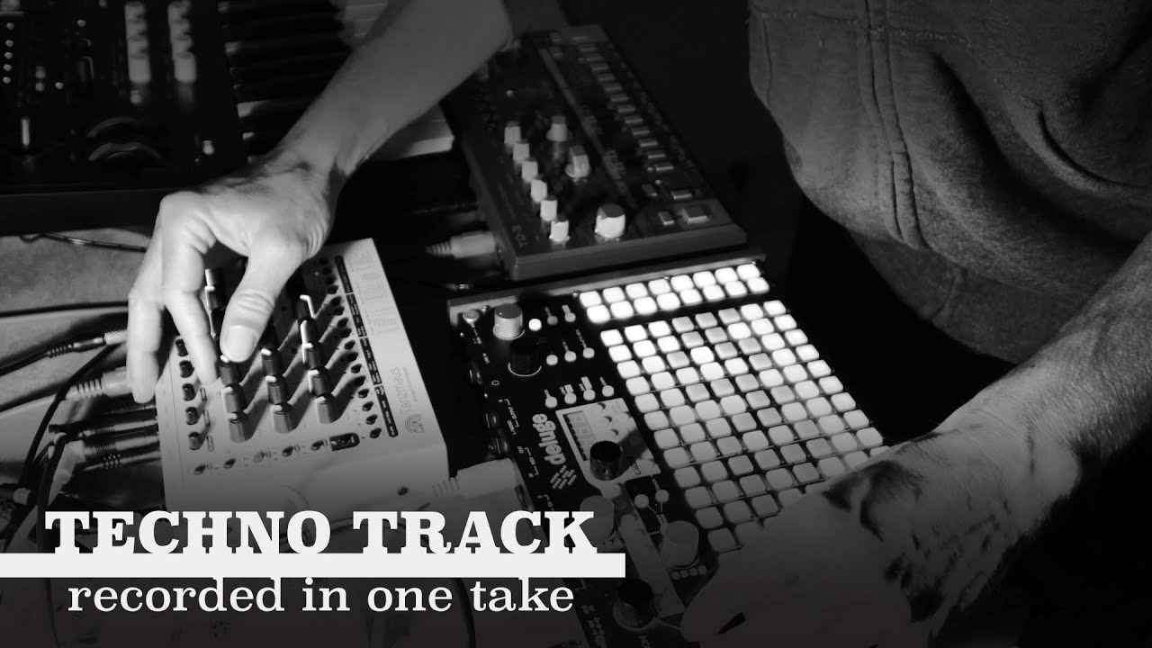 Techno track recorded in one take. Synthstrom Deluge, MFB Tanzmaus, Behringer TD-3, Korg Wavestate
