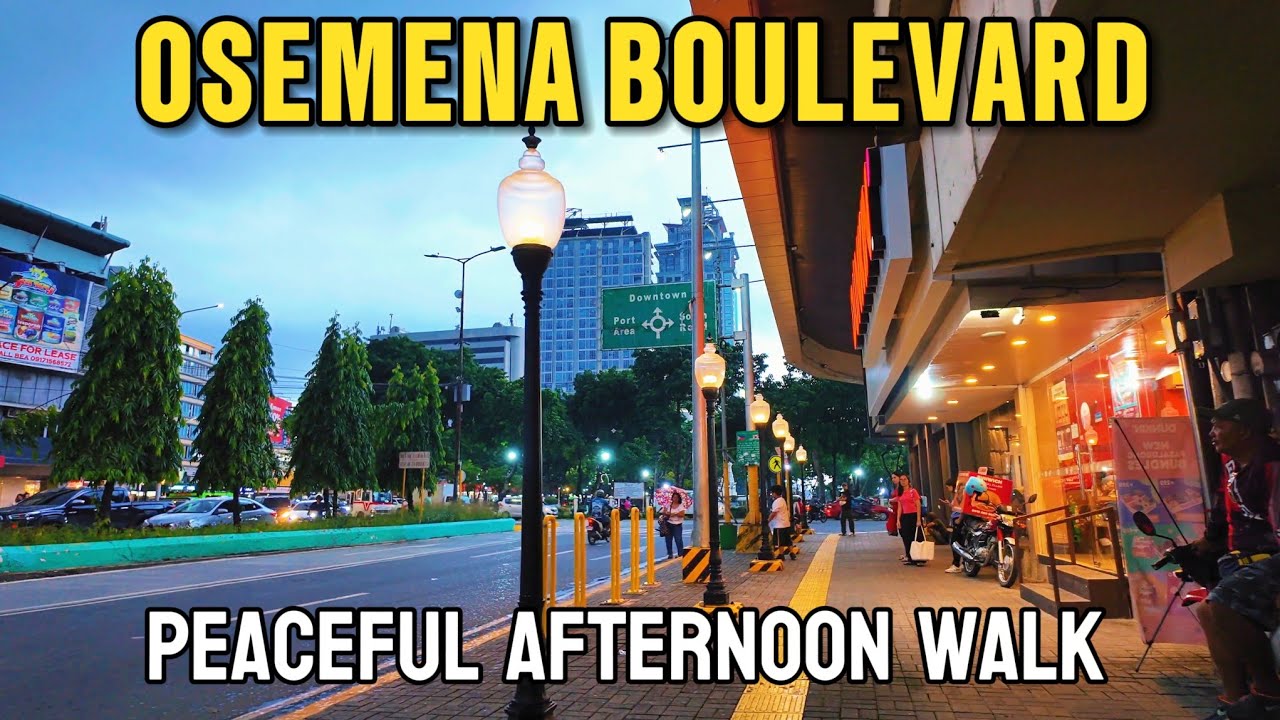 PEACEFUL AFTERNOON WALK ALONG OSEMENA BOULEVARD. PART 2. CEBU CITY