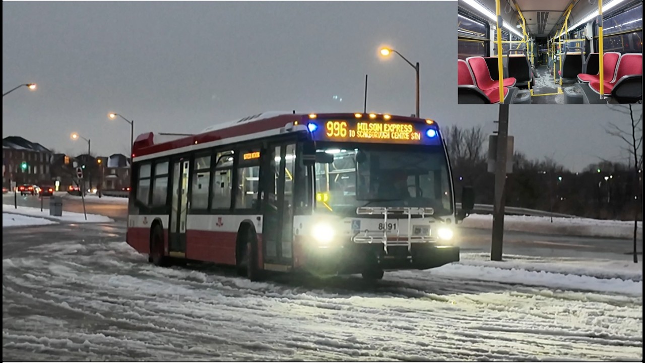 TTC 996 Wilson Express Bus Ride #8891 from Humberwood to York Mills Stn (January 7th, 2026)