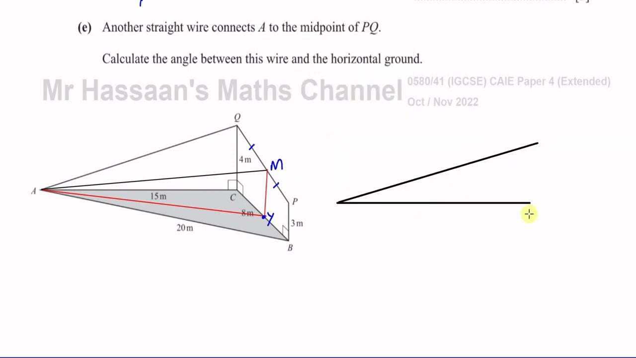 0580/41/O/N/22 (IGCSE), November 2022, Paper 41,  Q8, 3D, Trigonometry, The Cosine Rule