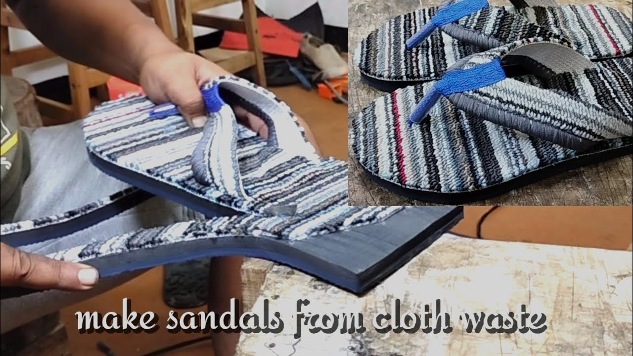 Make sandals from cloth mats