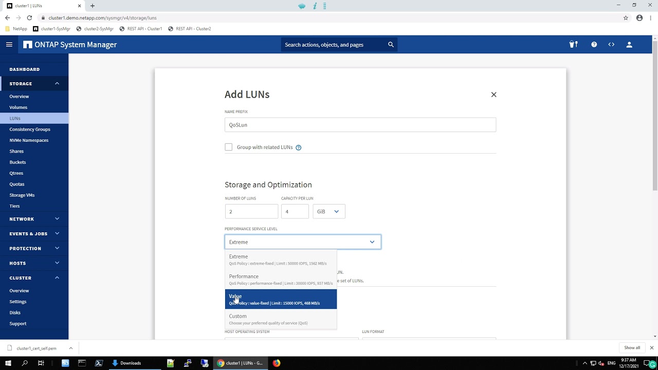 ONTAP 9.10.1 - UX - Case 10 - Assigning QoS to LUNs instead of parent volume