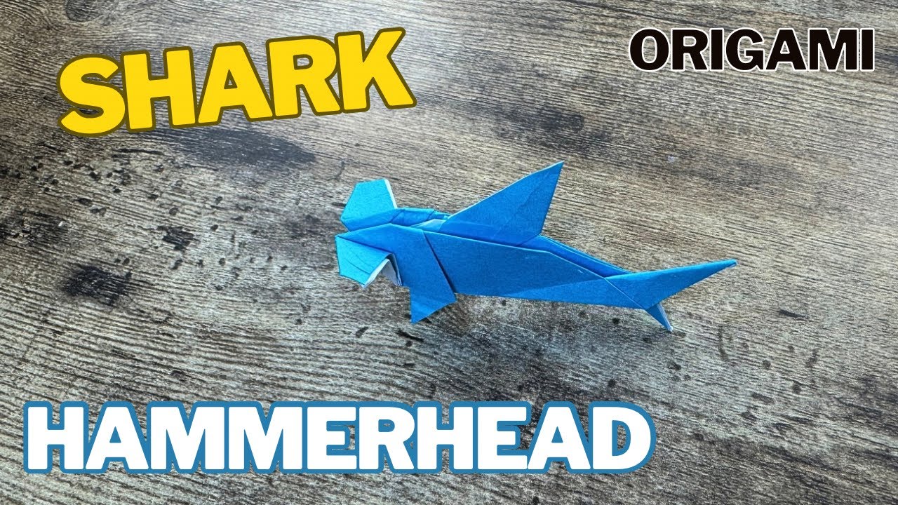 ORIGAMI HAMMERHEAD SHARK EASY TUTORIAL | HOW TO MAKE PAPER SHARK HAMMERHEAD ORIGAMI STEP BY STEP