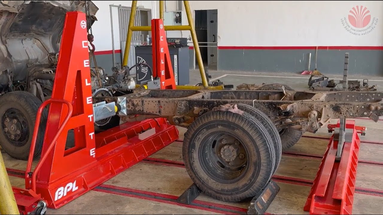 Ремонт рамы грузовика ISUZU с использованием спецтехники Celette BPL Heavy Duty