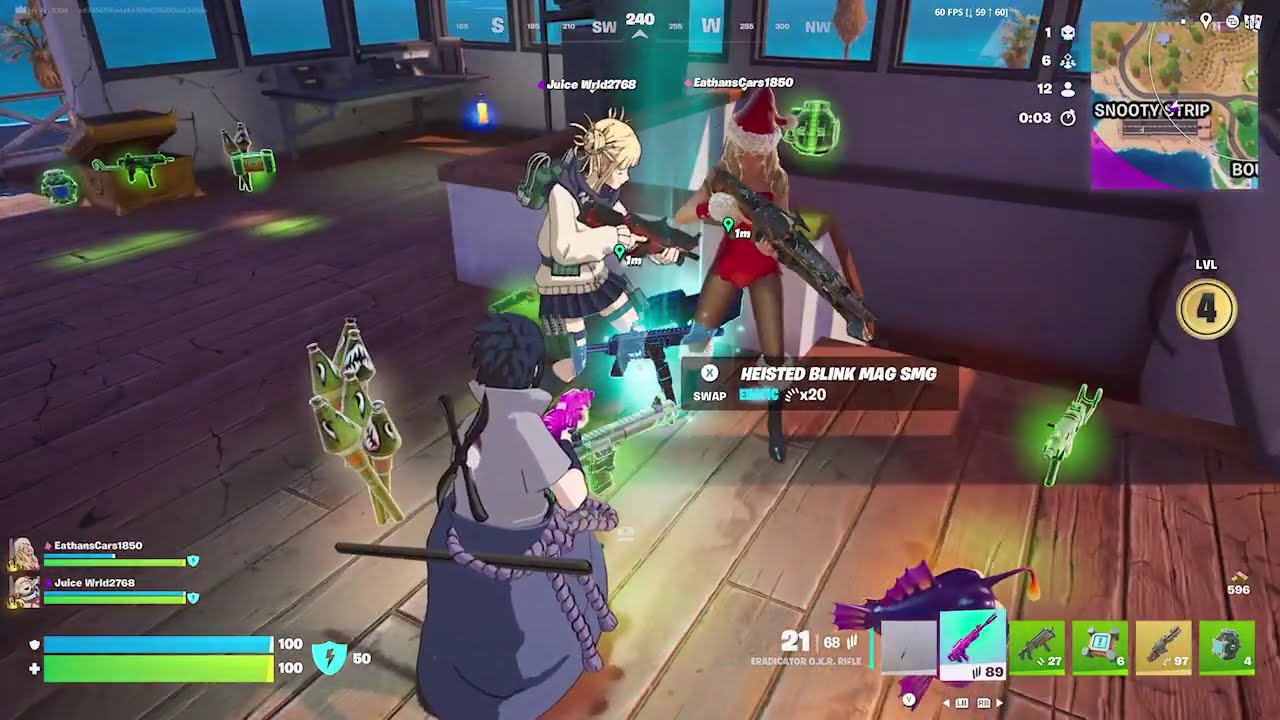 Playing Fortnite with my brother and sister