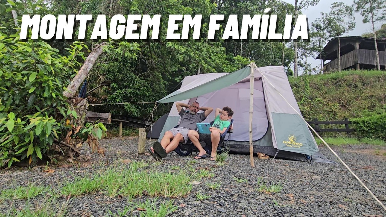 Montando nossa barraca em Pomerode
