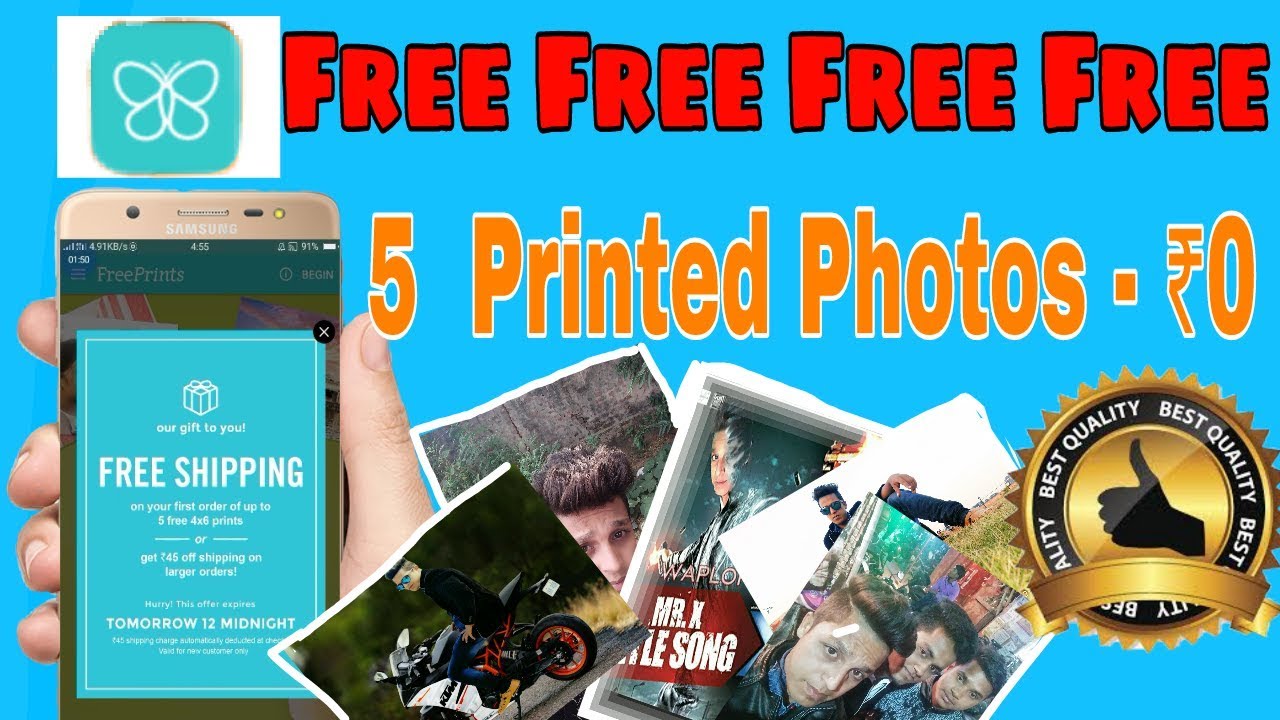 Free photos print App Offer|| 5 photos prints in ₹0 free||How to get free photos