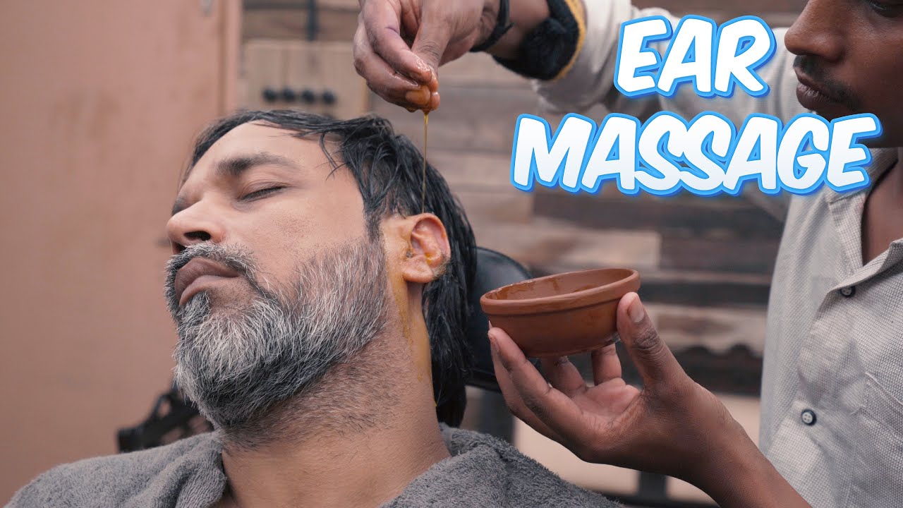 Intense Hot Oil Ear Massage for Relaxation ASMR | Indian Massage