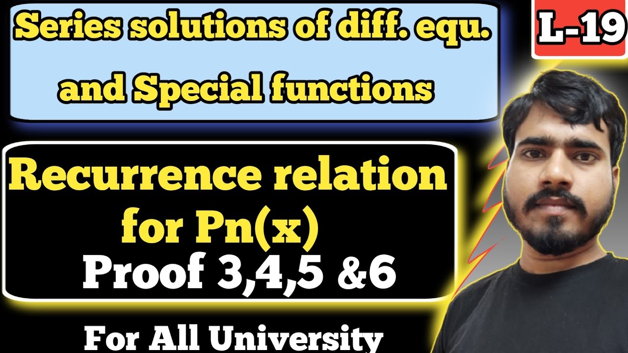 Recurrence relation of Legendre's polynomial | Proof