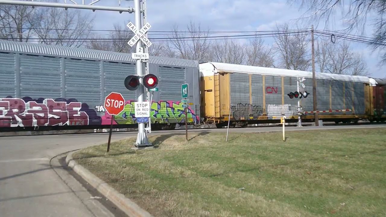 2/16/26 CN train going on the high wye, russell street durand mi also mixed freight