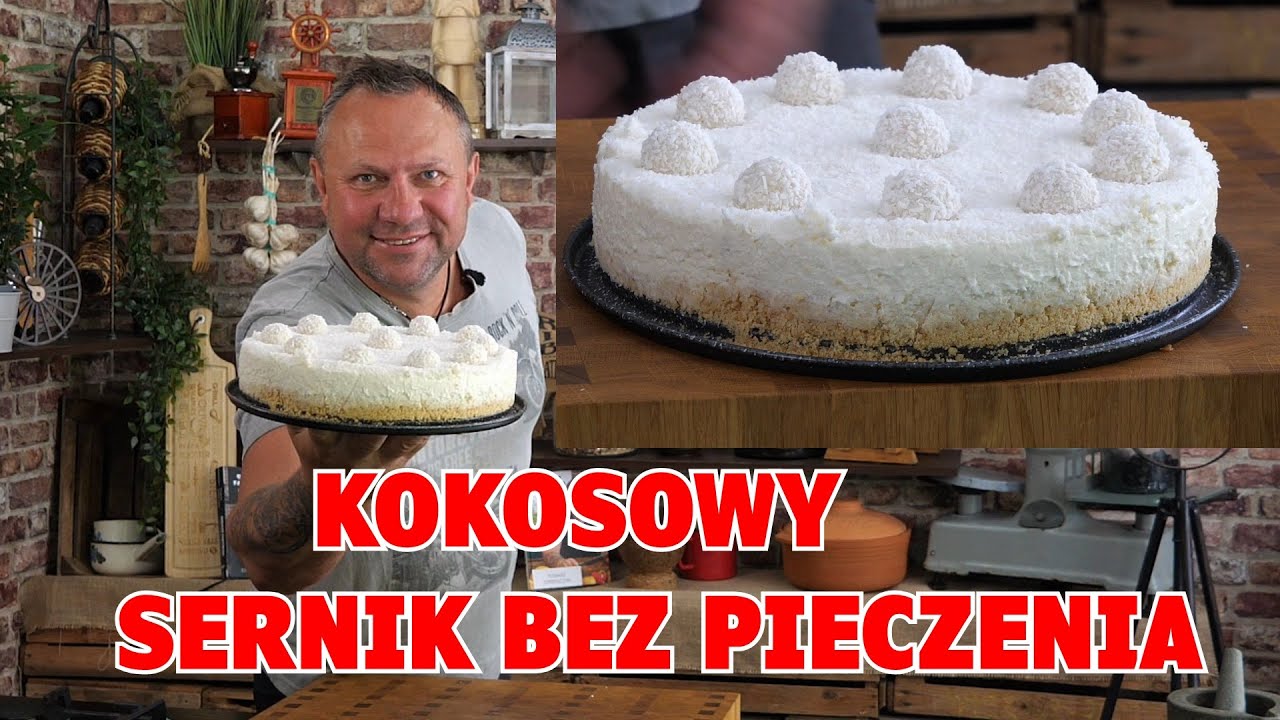 Kokosowy sernik bez pieczenia podawany mocno schłodzony / Oddaszfartucha