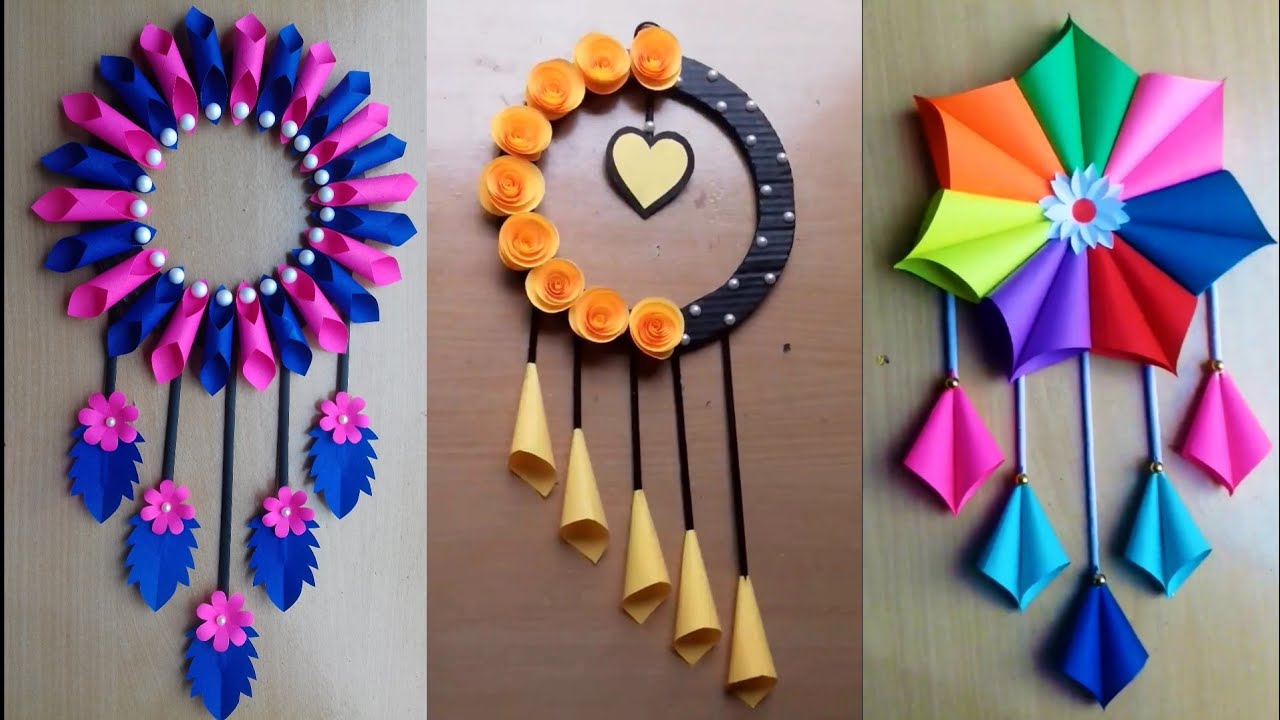3 Quick And Easy Paper Flower Wall Hanging Ideas | Wall Decor Ideas