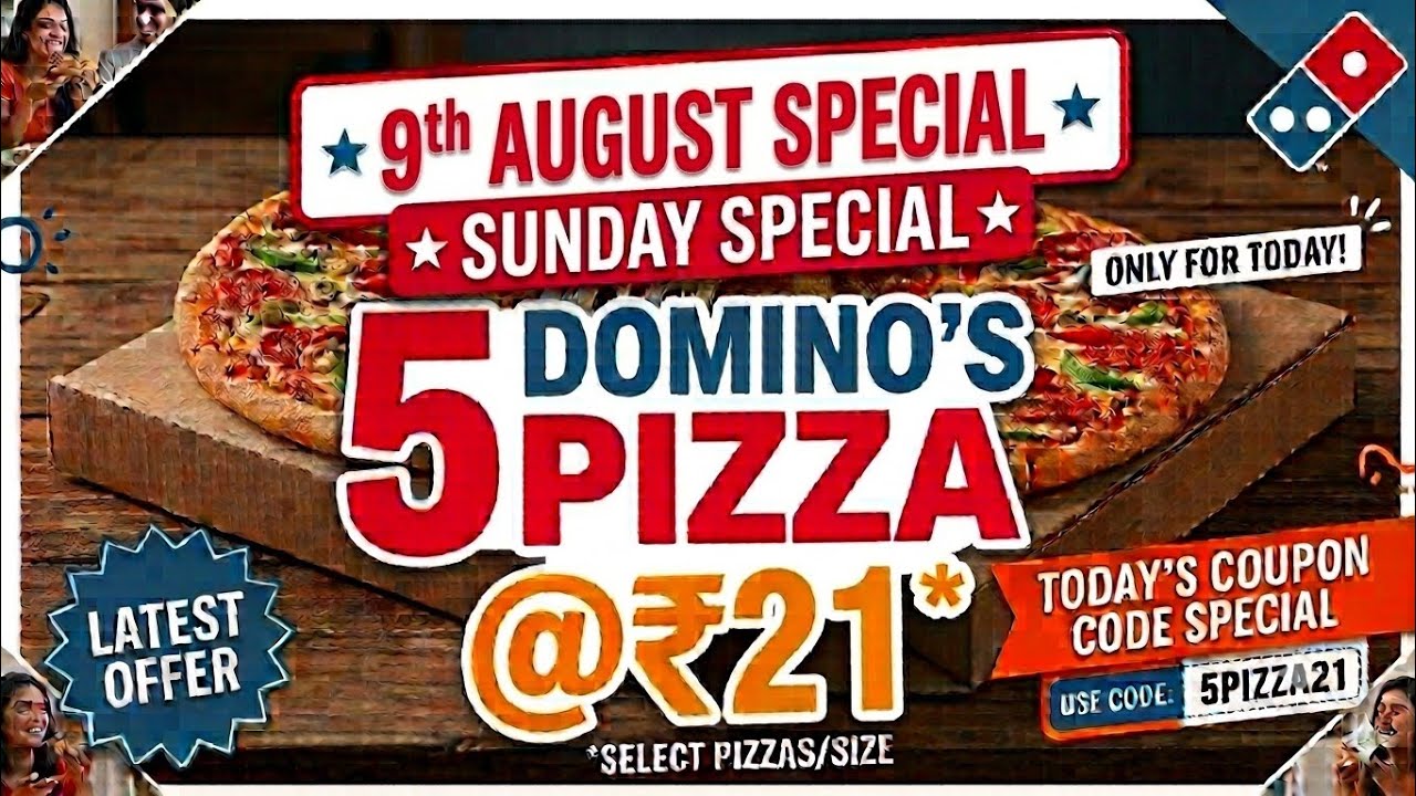 5 DOMINOS PIZZA in ₹21 मे😋|dominos coupon code today|Domino's Pizza offer|dominos pizza offers today