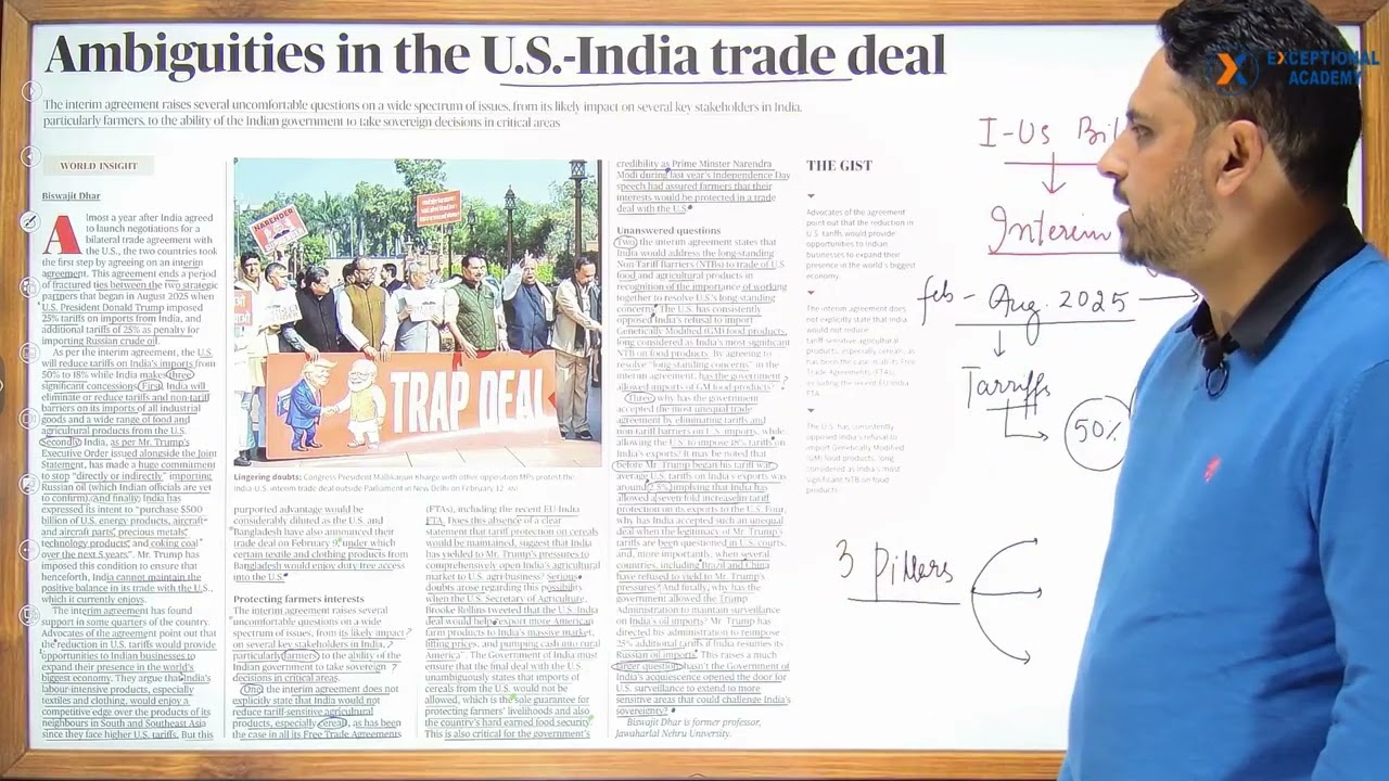 U.S.-India Trade Deal, Cotton Farmers Issue & Key Bill | 16 Feb Current Affairs
