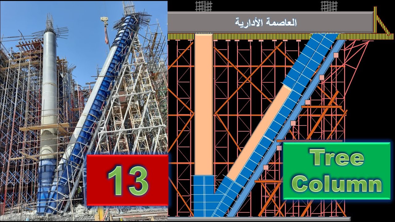 13  Tree Columns -CBD -  تنفيذ عمود الشجرة المسلح