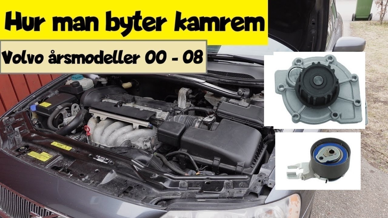 Hur man byter kamrem och vattenpump spännrulle Volvo årsmodeller 00-08 S60 S80 V70 XC70 XC90 mm