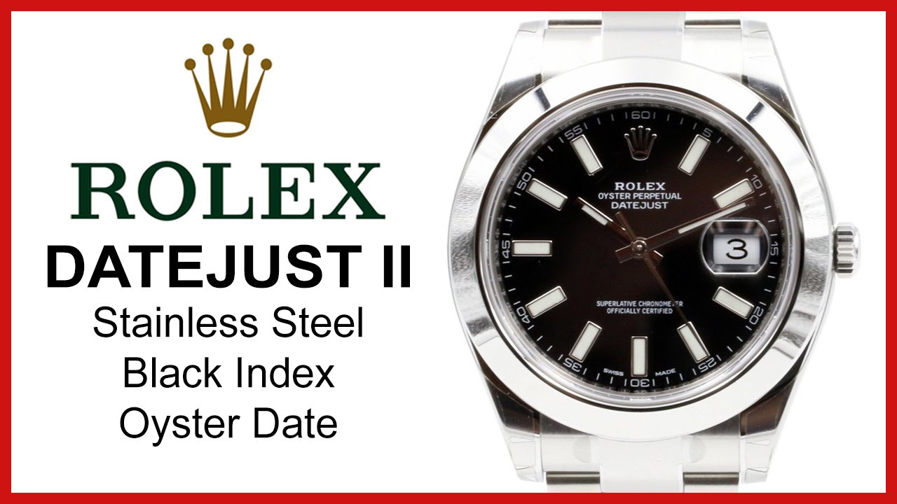 ▶ Rolex Datejust II 41mm Black Index, Domed Stainless Steel, Oyster UNBOXING & REVIEW - 116300