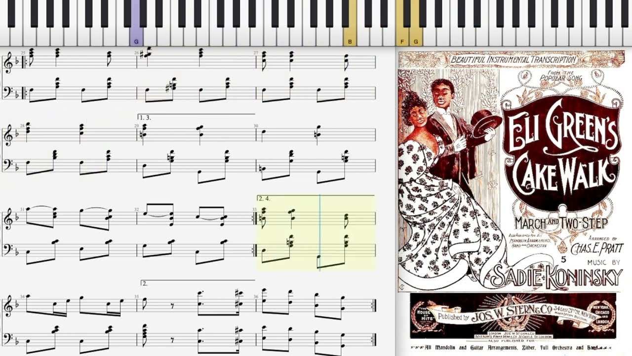 Eli Green's Cake Walk by Sadie Koninsky (1898, Ragtime piano)