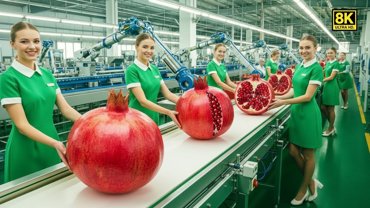 Inside a Modern Pomegranate Factory | From Farm to Delicious Drink | Complete Manufacturing Process