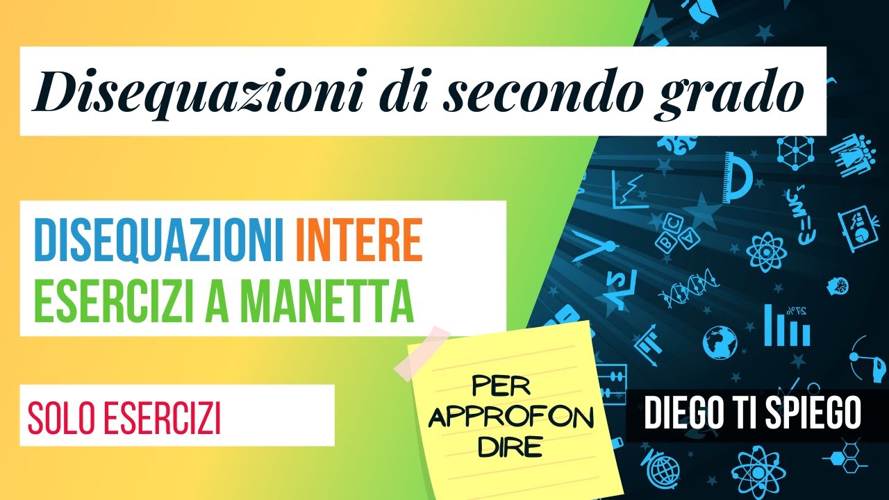Esercizi vari sulle DISEQUAZIONI DI SECONDO GRADO