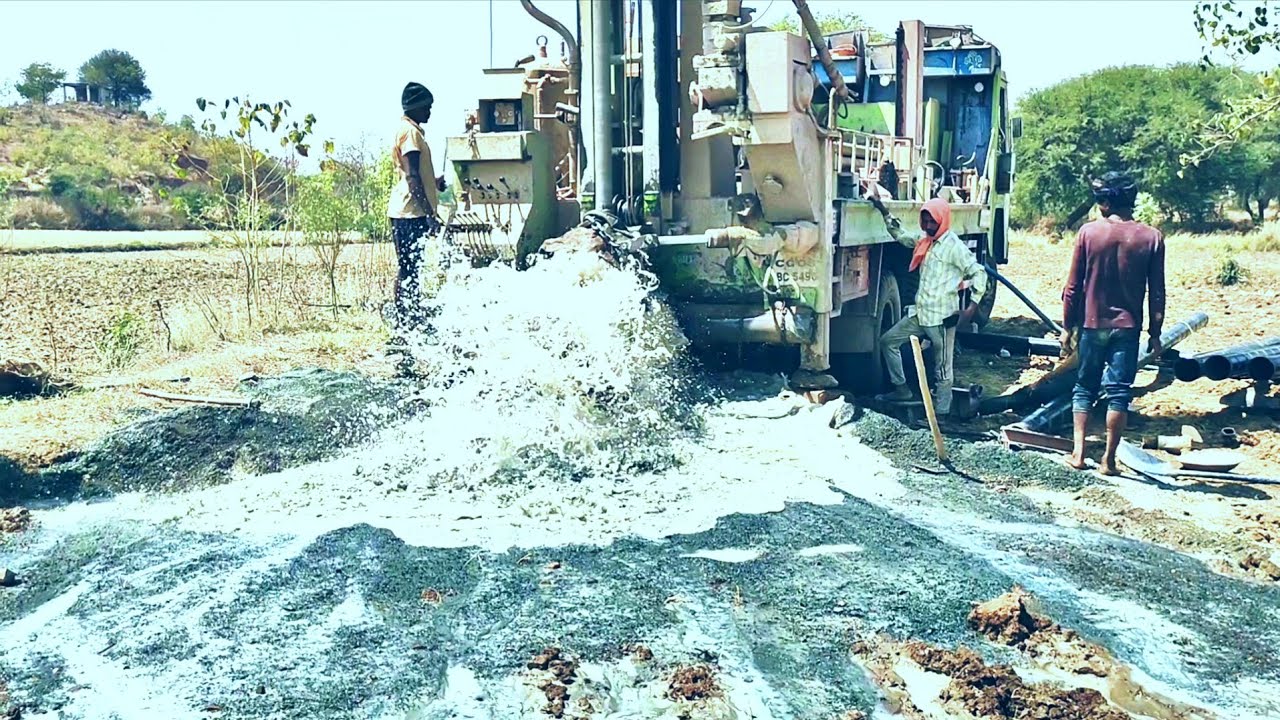 Borewell Drilling 20 Hp Motor With (Down The Hole Drilling) Borewell water | Borewells video