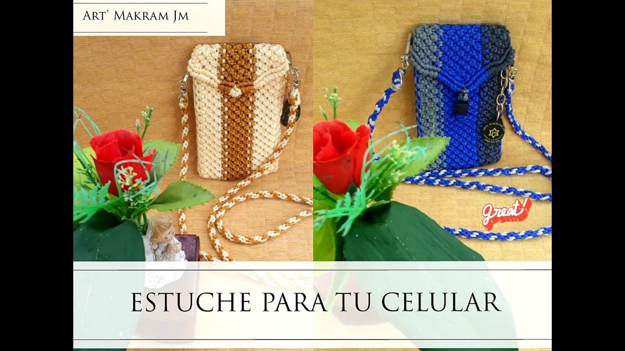 Como realizar Estuche para teléfono celular en tejido Macramé