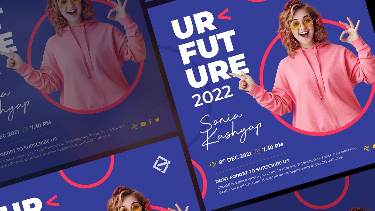 Instagram Poster Design Tutorial with Free PSD File