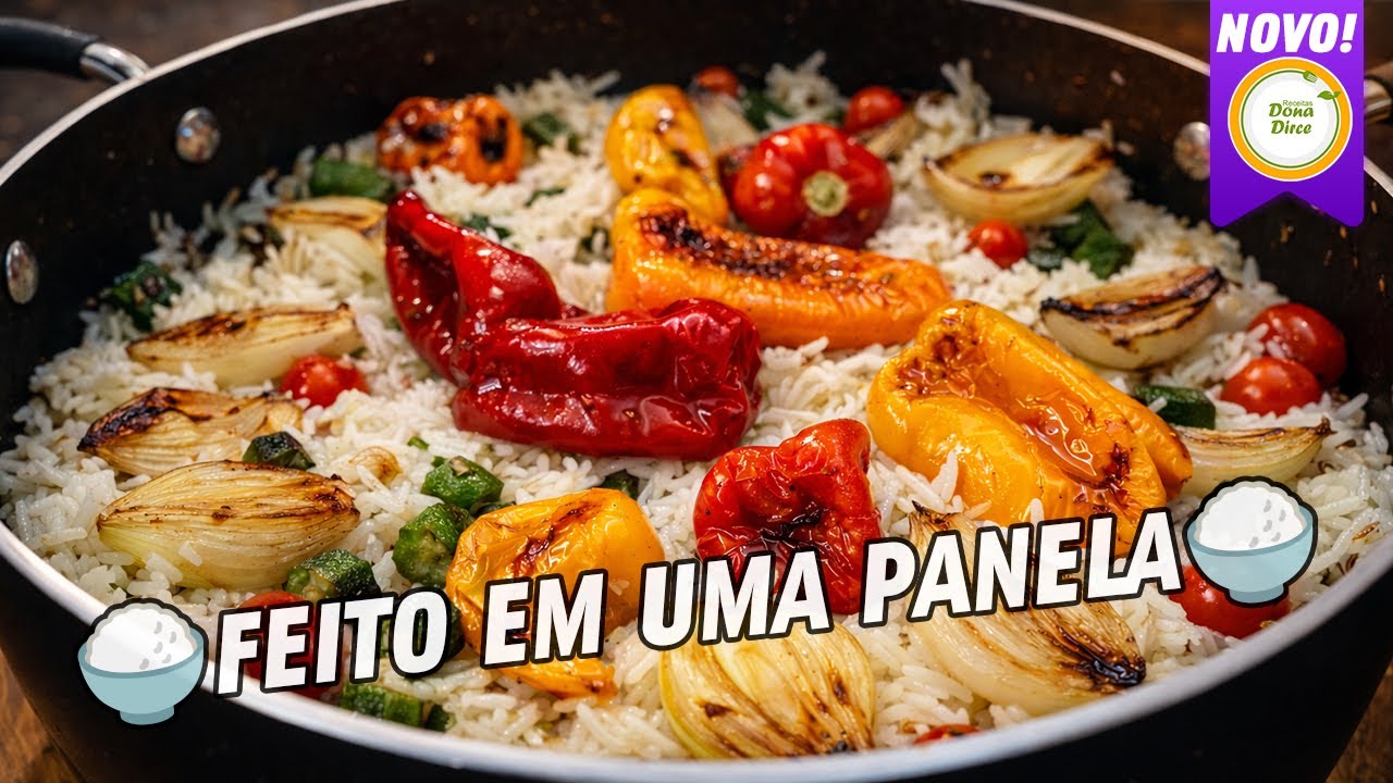 Arroz com Mini Pimentão 😍 Prato de Uma Panela Só #1298