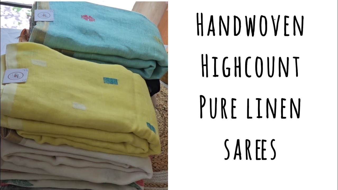 Certified Handwoven Pure linen sarees. Whatsapp 9789326549 #joshboutique 