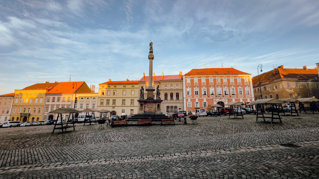Early morning walk in the streets of Znojmo in the south-east of Czech Republic