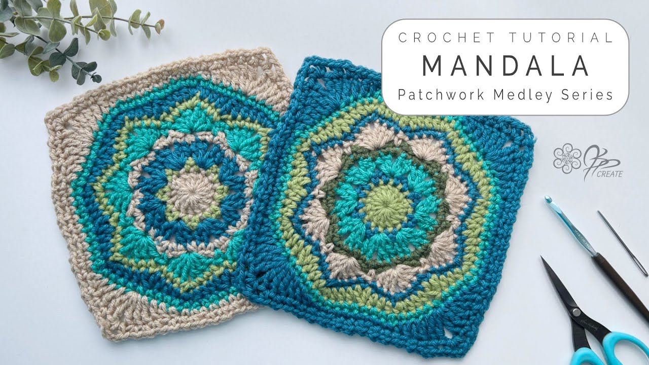 Crochet Mandala Square | Patchwork Medley Blanket