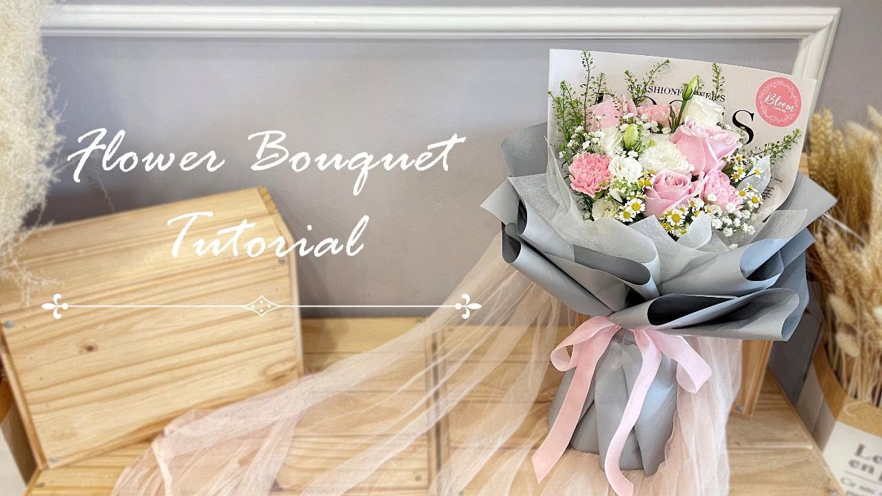 How to Wrap a Flower Bouquet || Flower Bouquet Tying & Wrapping Techniques & Ideas | 螺旋花腳手綁花束 | 花束包装