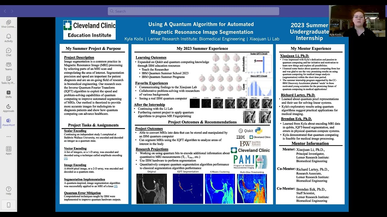 Using A Quantum Algorithm to Automate Magnetic Resonance Image Segmentation
