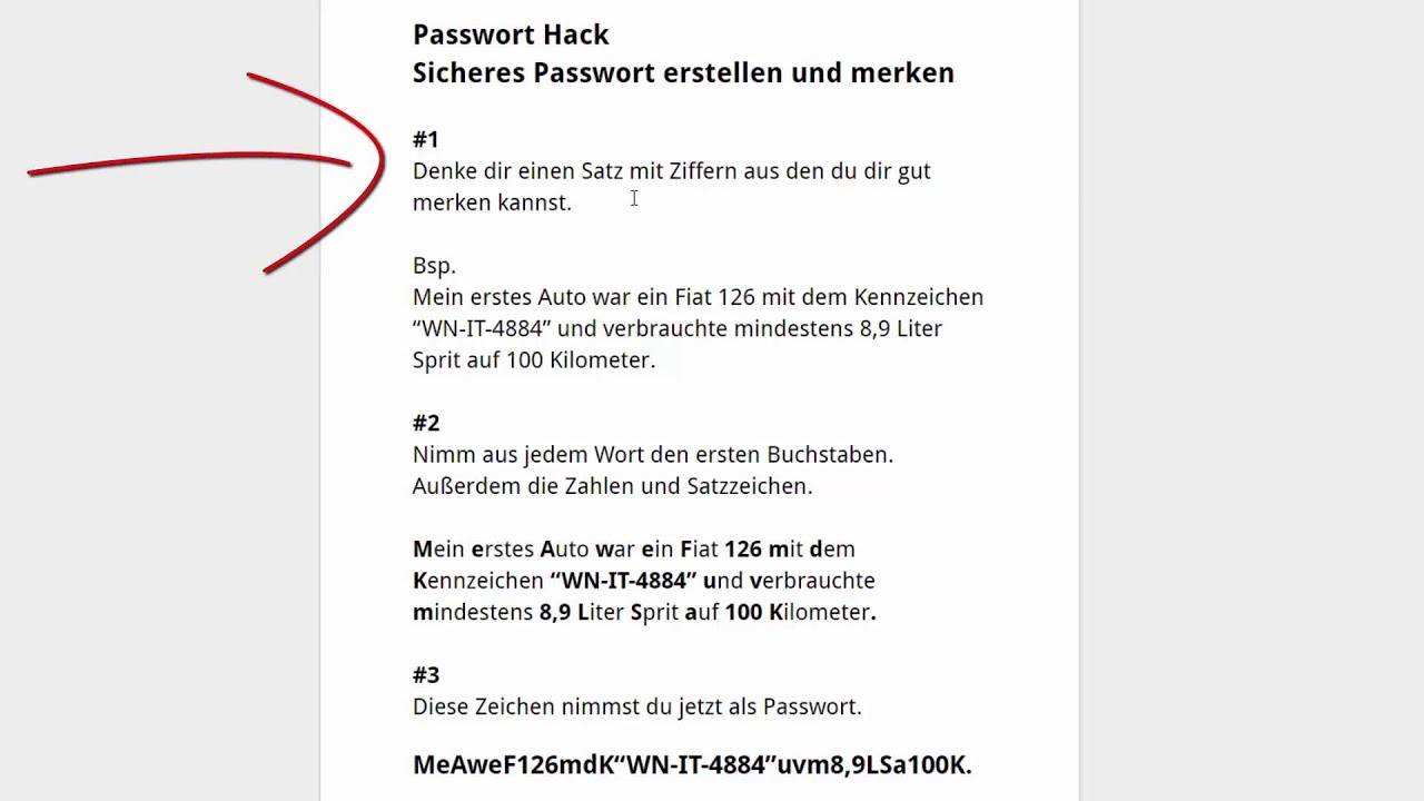 Sicheres Passwort - generieren und merken