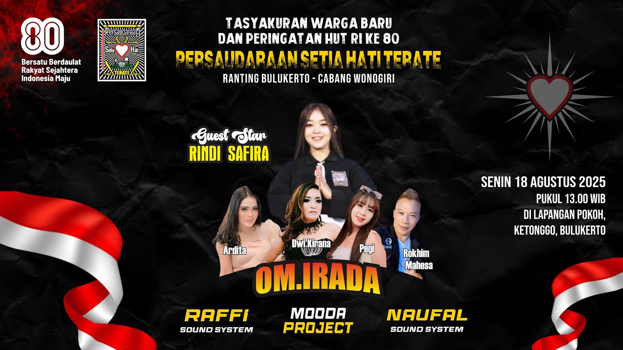 Live tasyukuran warga baru PSHT dan peringatan HUT RI ke 80