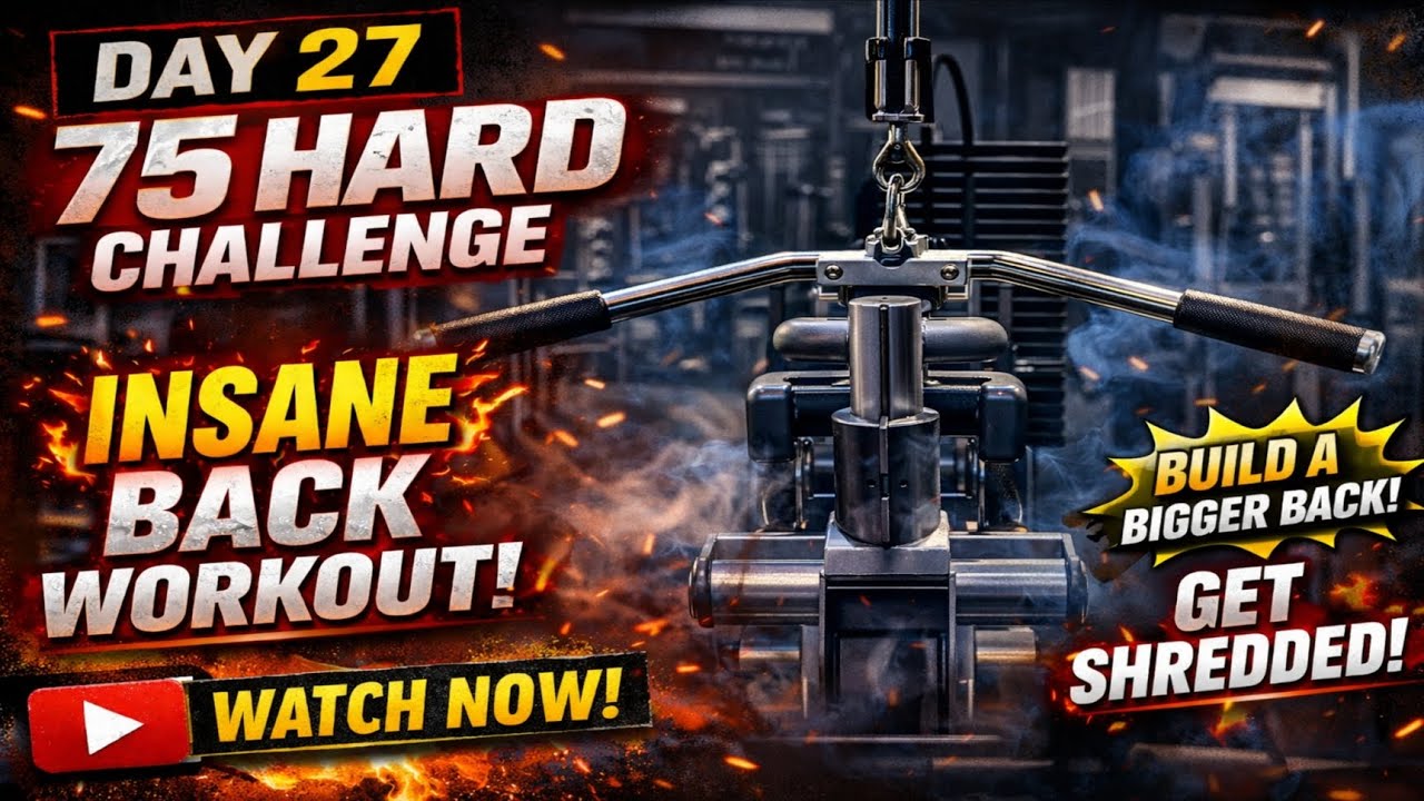 Day 27/75 Hard Challenge 💪 Insane Back Day Workout | Back Machine Only 🔙🔥