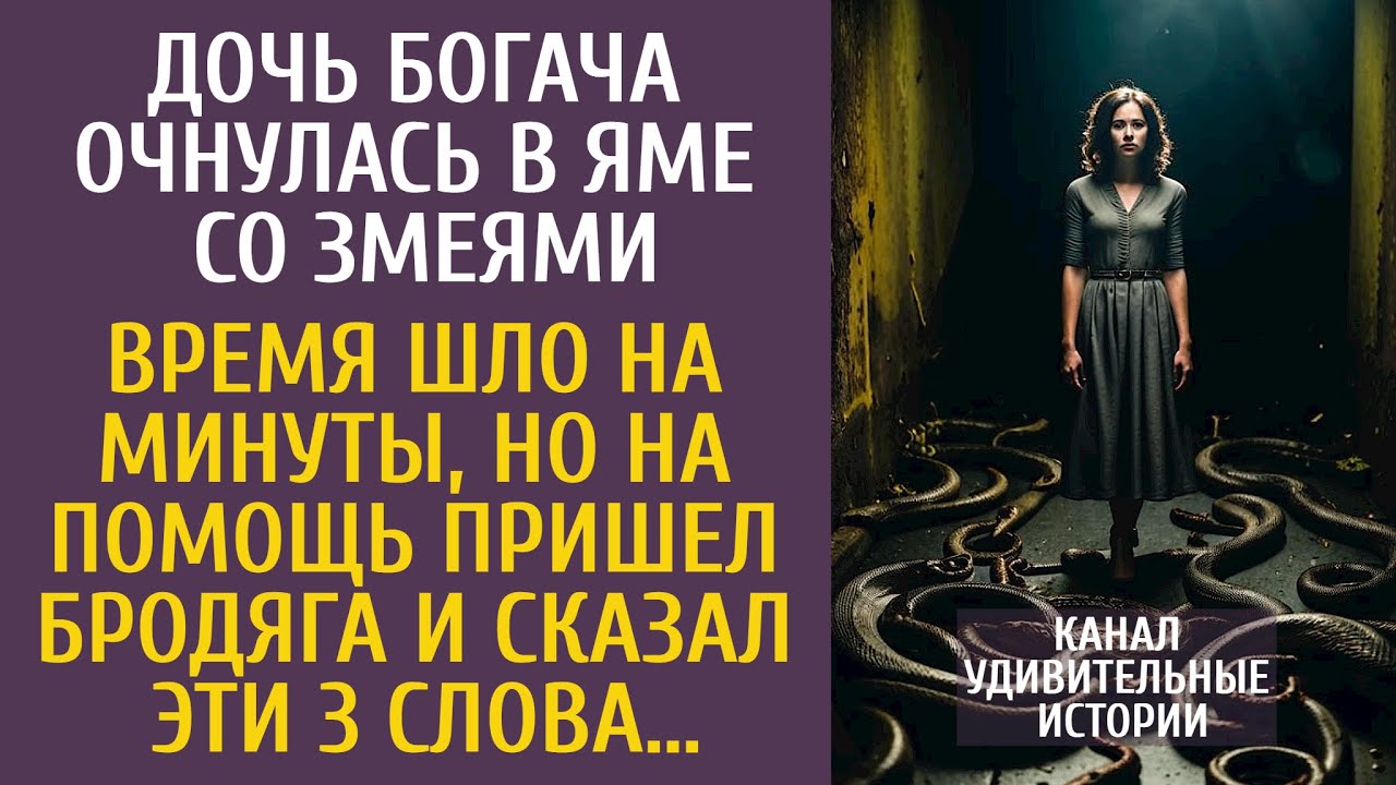Дочь богача очнулась в яме со змеями… Время шло на минуты, но когда пришел бродяга и сказал 3 слова…