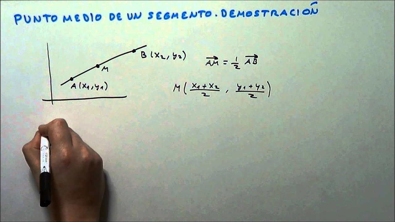 PUNTO MEDIO DE UN SEGMENTO. DEMOSTRACIÓN. HD