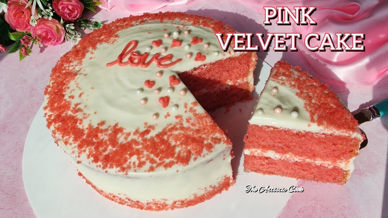 Pink Velvet Cake | Pink Velvet Cake with Cream Cheese Frosting | Valentines Day Cake Ideas