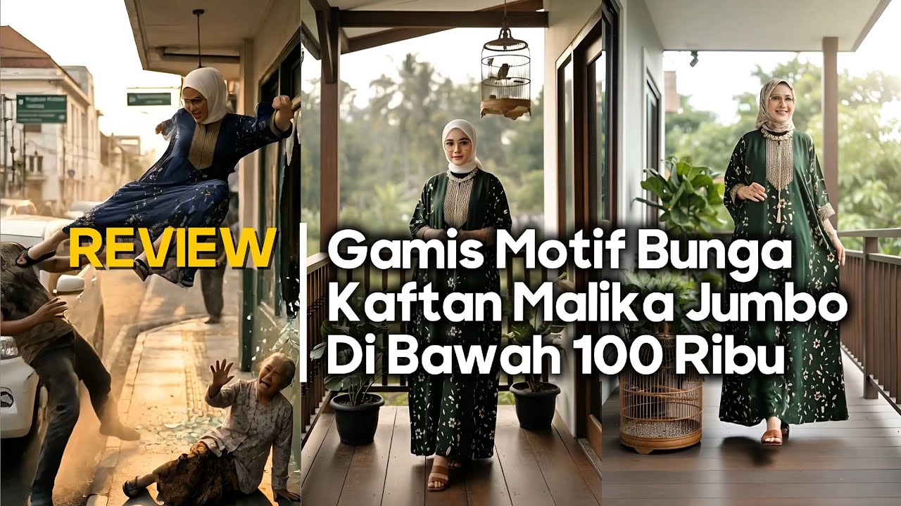 Review Kaftan Jumbo Malika Di Bawah 100 Ribu | Gamis Lebaran & Kondangan