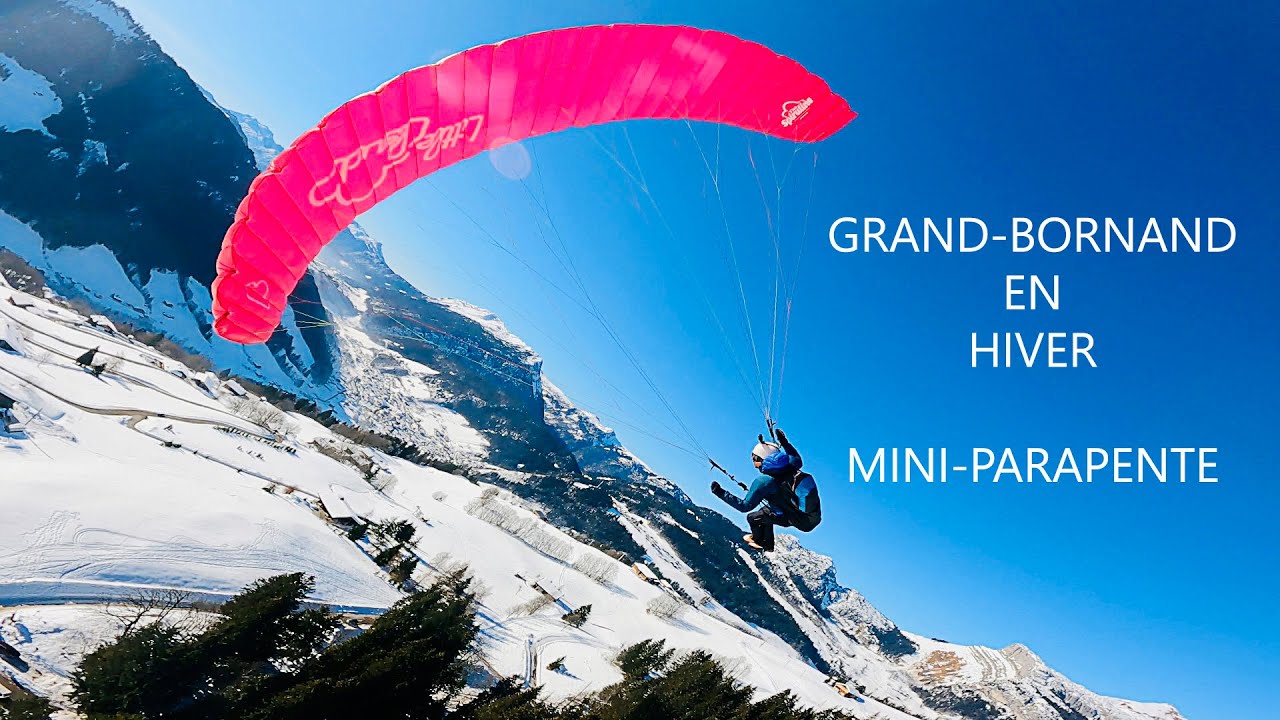 Découverte du GRAND-BORNAND en HIVER en MINI parapente Littlecloud Spiruline
