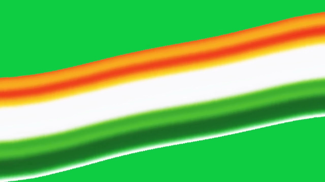 Indian Flag Gradient Color Wave Design | Animation | Green Screen