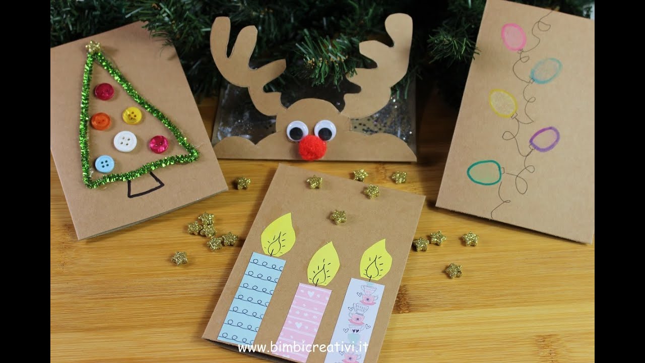 BIGLIETTI DI NATALE FAI DA TE (FACILI) / BIMBI CREATIVI