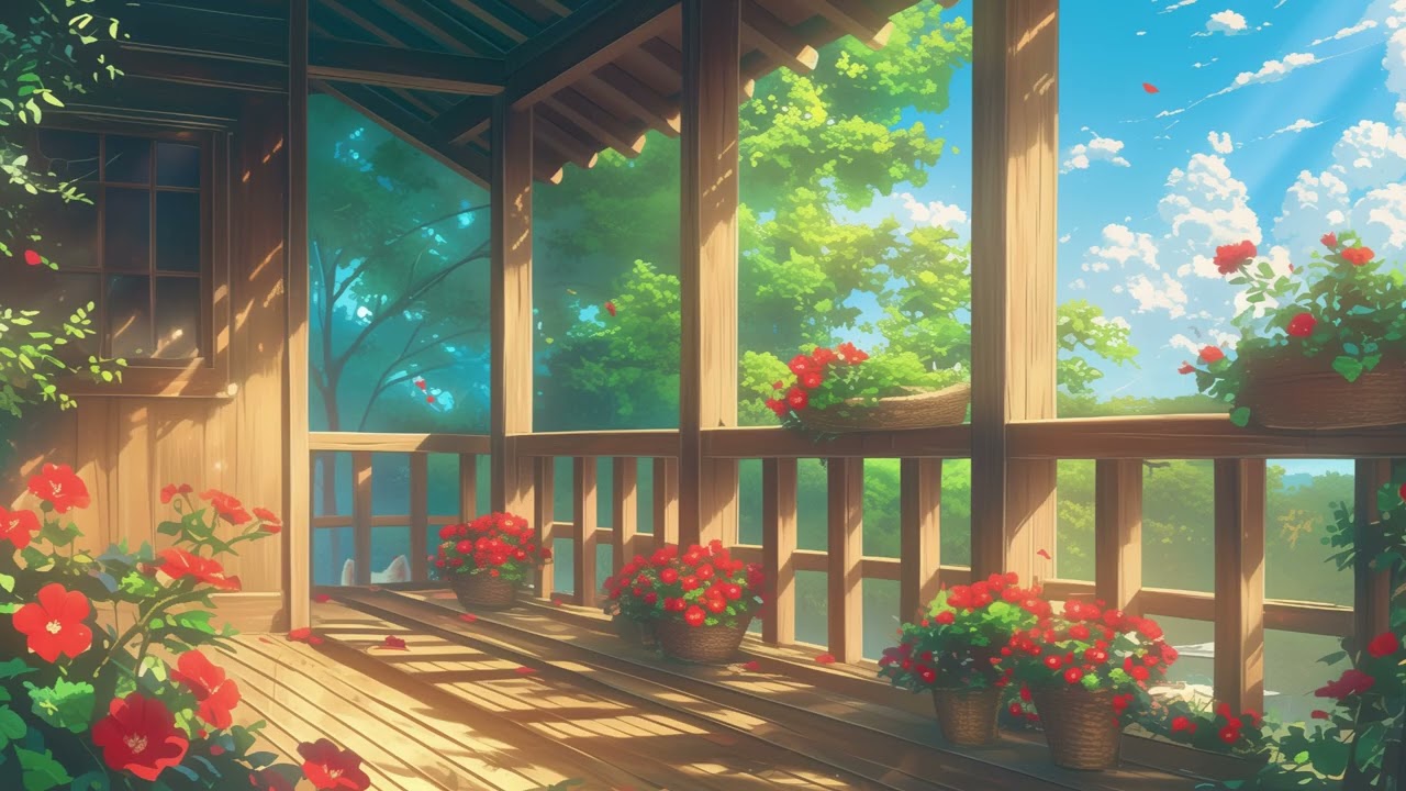 Lo fi Hideout No  37 – Geraniums Along the Veranda Rail
