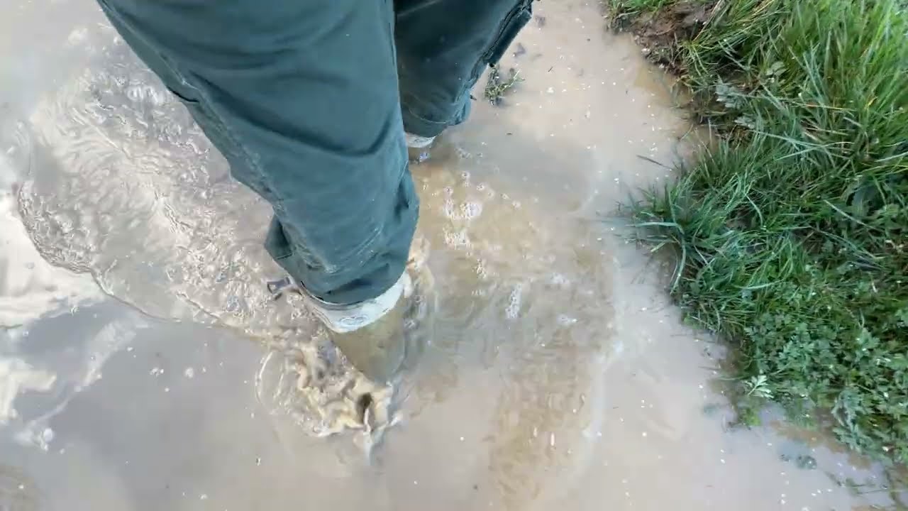 Le Chameau Chasseur Wellies up to the Badges in Water and Mud