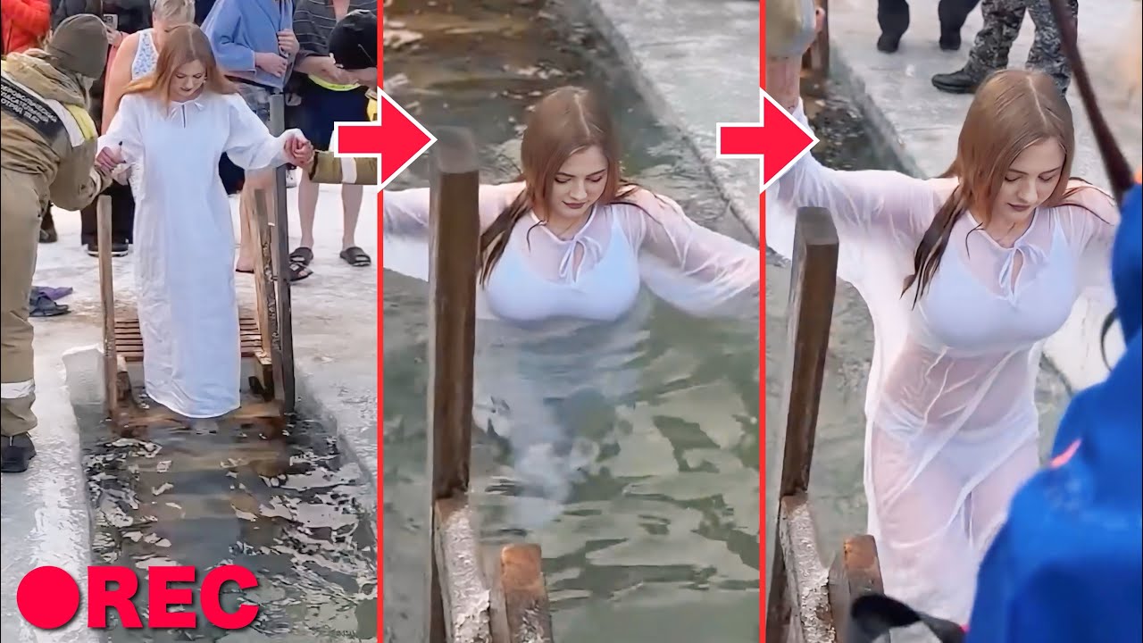【冷水ハプニング】極寒の氷水に浸かる海外美女40連発！| Cold Water Fails Compilation
