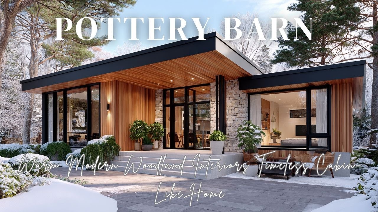 Warm Modern Woodland Interiors Inspired by Pottery Barn for a Timeless Cabin Like Home