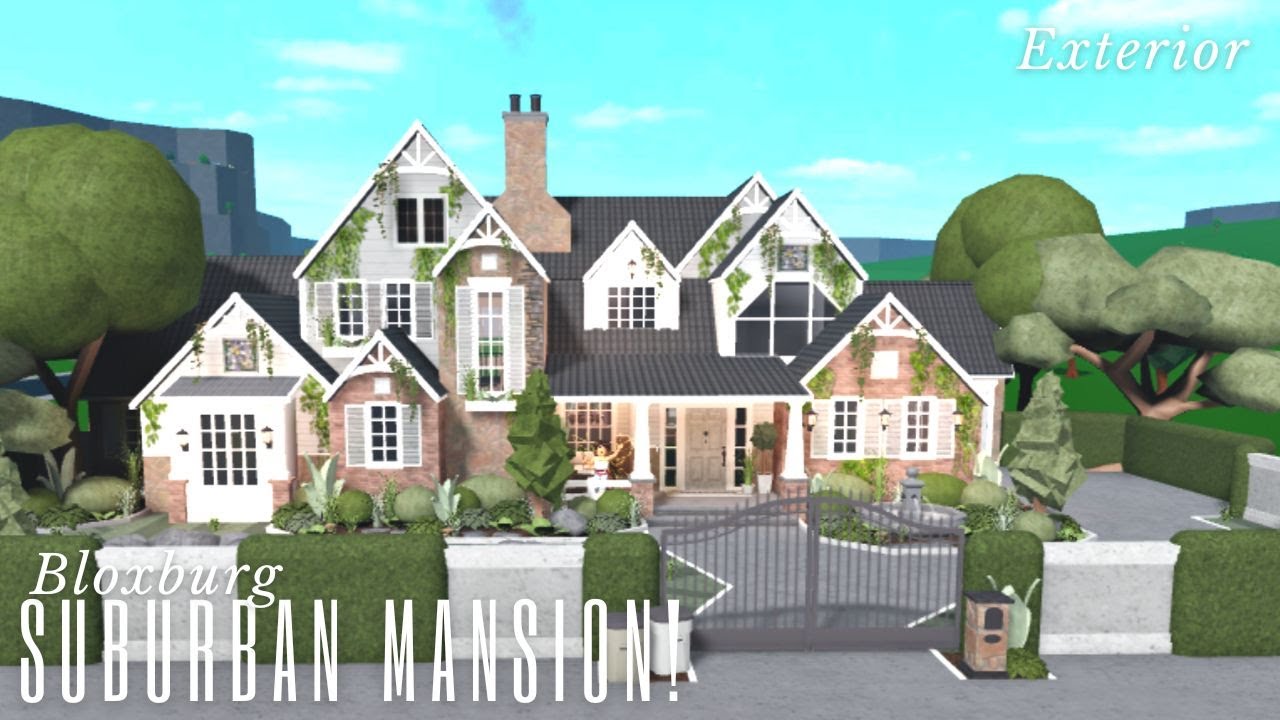 Suburban Mansion 259k exterior - bloxburg speed build